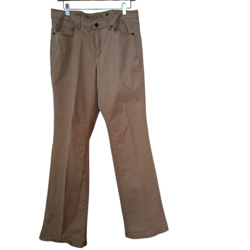 Faded Glory Bootcut Pants Womens 14 Tan Khaki Excellent Mid Rise Chino Flare